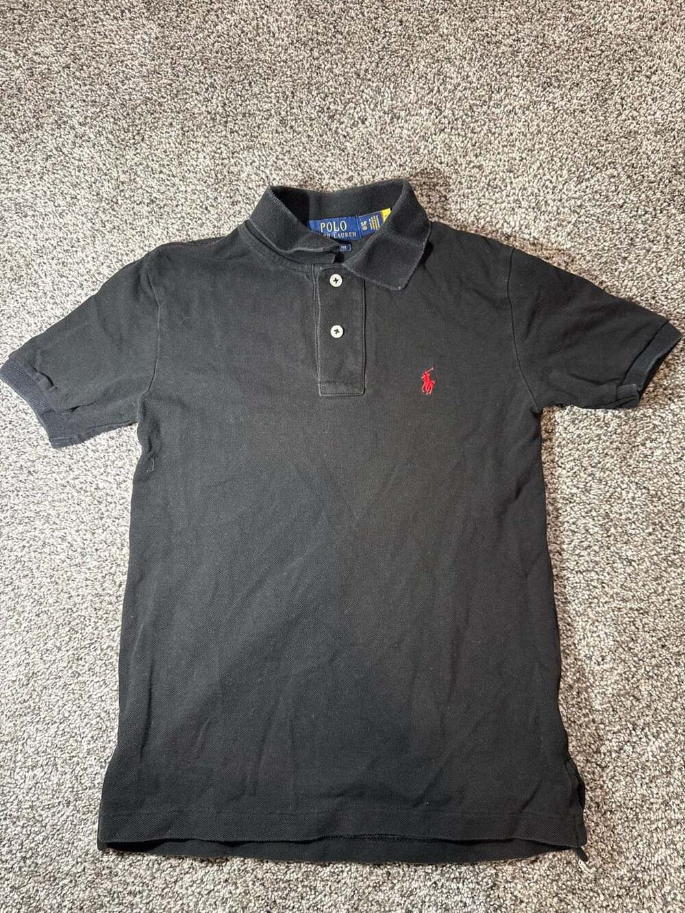 Polo Ralph Lauren Black Short Sleeve Cotton Polo Shirt Size 8